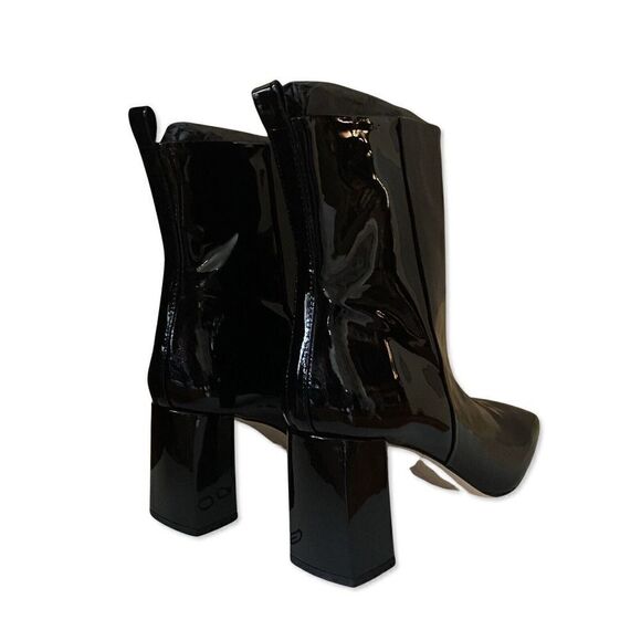 GOOD AMERICAN pattent leather square toe ankle boots high heels sz 10.5 NIB - Picture 6 of 12
